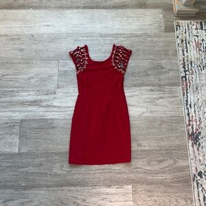 Ladakh Red Mini Dress with Cutout Details